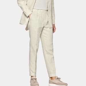 Suit Supply Sand Pleated Vigo Trousers pants 34